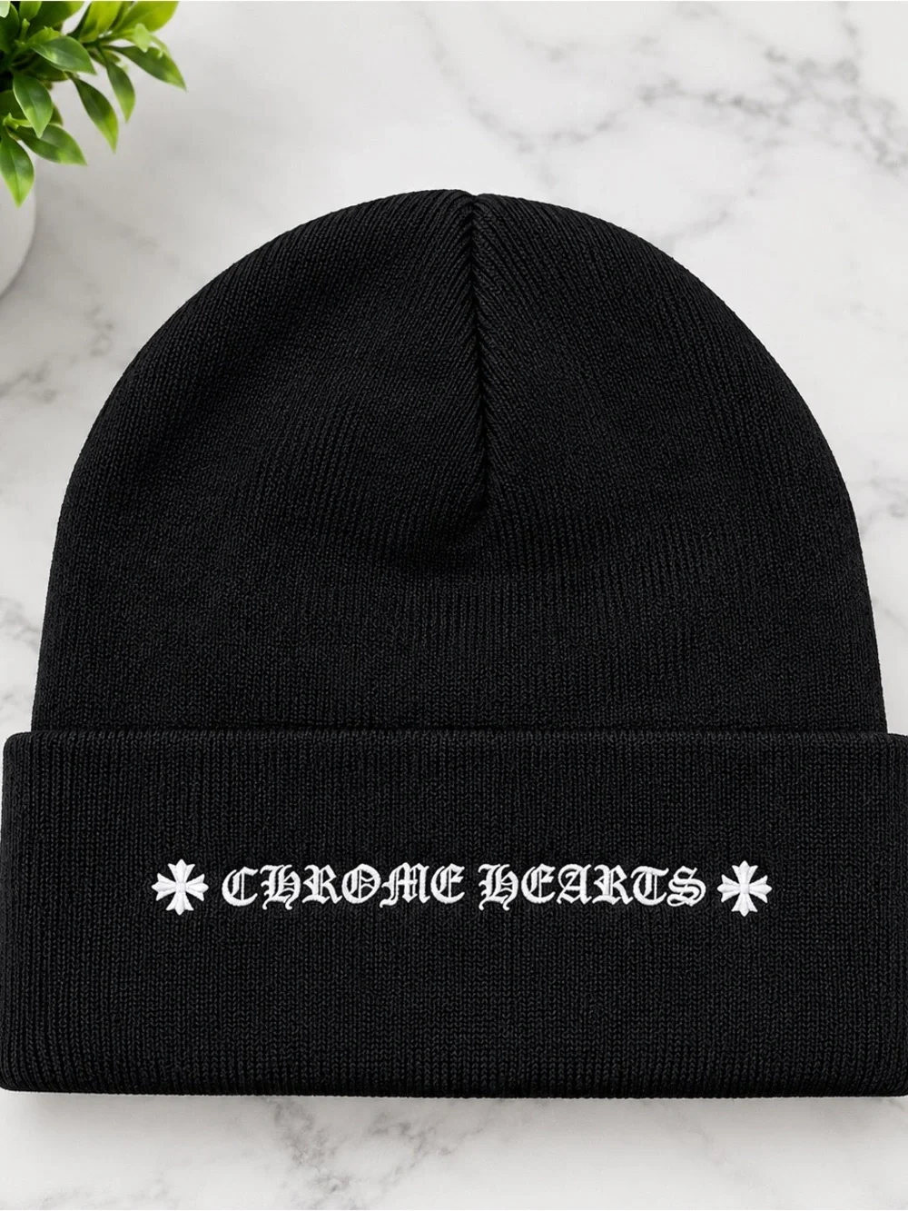 [COMING SOON 9.22] Unisex Chrome Hearts Gothic Black Knit Winter Beanie Cap